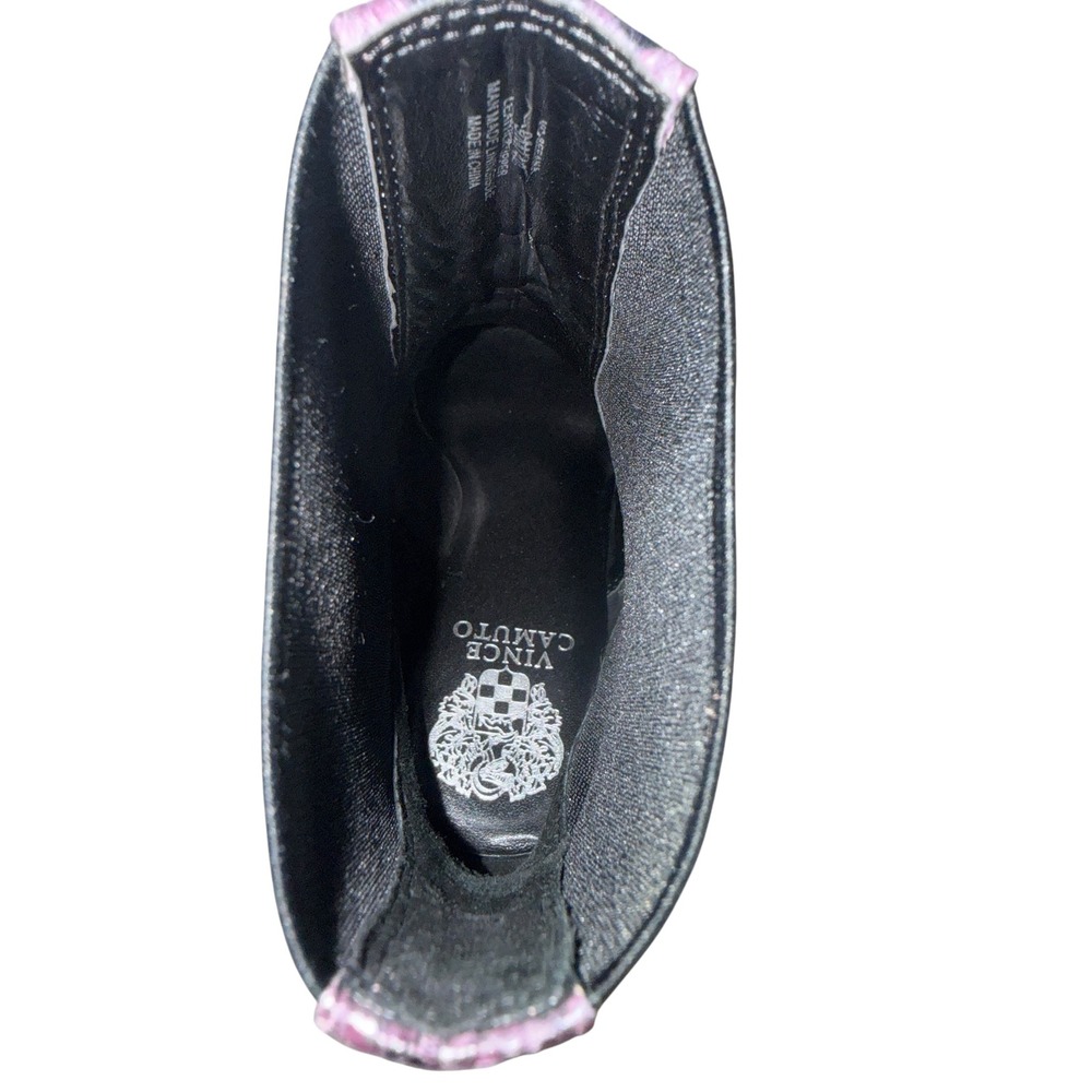 Vince Camuto Seeana Booties Women 9 Purple Snakeskin Leather Block Heel EUC - Picture 9 of 10